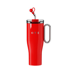 OTE 1.2 L (113 cl) resemugg med handtag, dubbelvÀggig vakuumisolerad stÄlmugg och sugrör, BPA-fri, bÀrbar bilmugg, termosmugg, kaffekopp för varma och kalla drycker