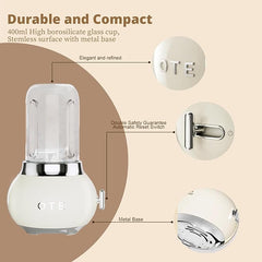 OTE Smoothie make mixer, Retro Kitchen Liten glasblandare för shakes och smoothies, med 400 ml glas