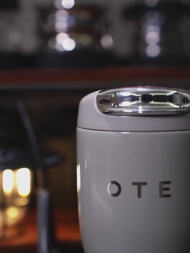 OTE Vakuumisolerad resemugg, dubbelväggig resemugg i rostfritt stål med drickslock, 350/220 ml