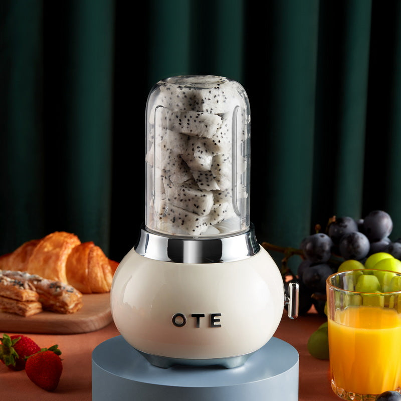 OTE Smoothie make mixer, Retro Kitchen Liten glasblandare för shakes och smoothies, med 400 ml glas