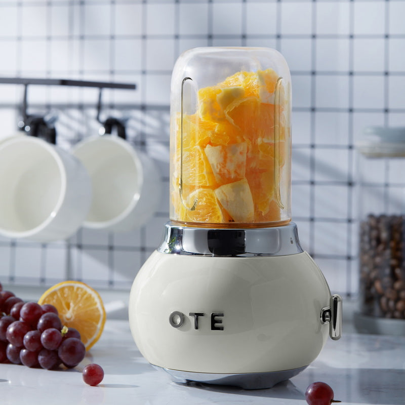 OTE Smoothie make mixer, Retro Kitchen Liten glasblandare för shakes och smoothies, med 400 ml glas