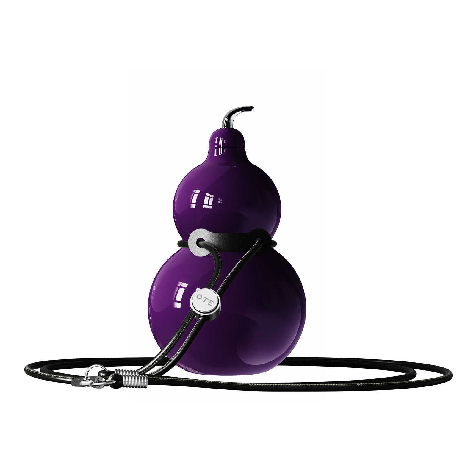 OTE Gourdflaska i rostfritt stål, vattenflaska i metall med axelrem, bärbar och hållbar sportvattenflaska i gourd för gym, resor och daglig användning, 300 ml