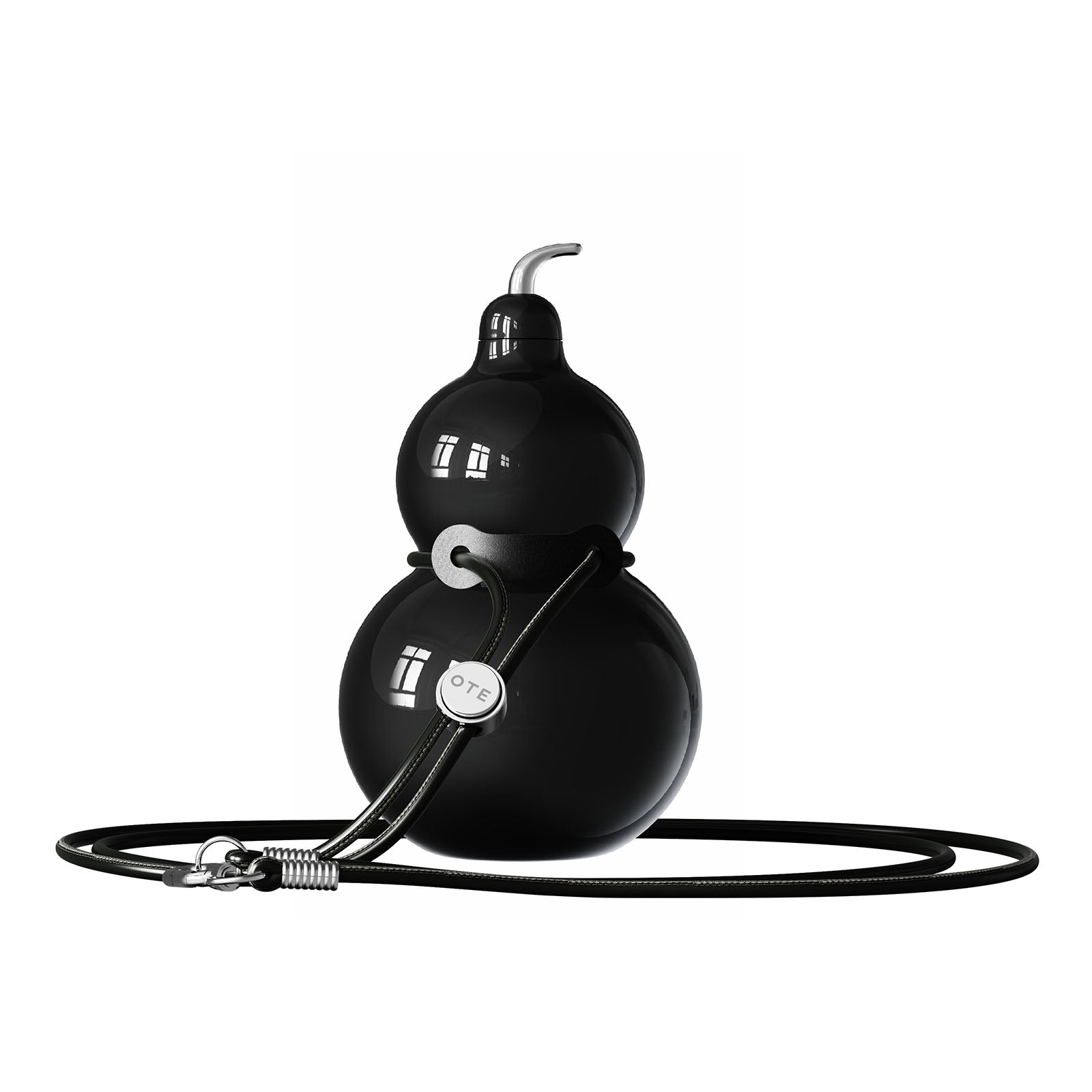 OTE Gourdflaska i rostfritt stål, vattenflaska i metall med axelrem, bärbar och hållbar sportvattenflaska i gourd för gym, resor och daglig användning, 300 ml