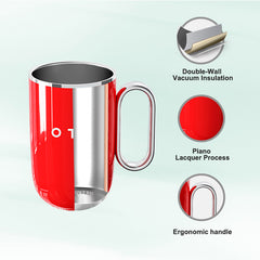 KaffeMugg med handtag, 12oz/8oz(350/220ml) Isolerad rostfritt stål kaffe Mugg Travel Mugg, Dubbel vägg Vakuum Återanvändbar kaffe kopp