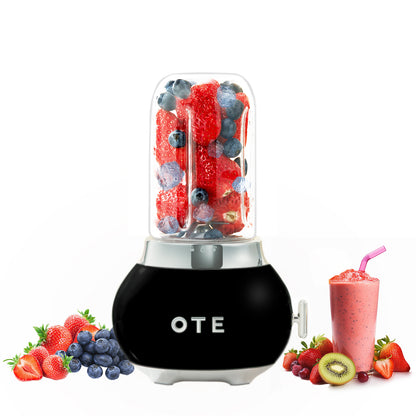 OTE Smoothie make mixer, Retro Kitchen Liten glasblandare för shakes och smoothies, med 400 ml glas