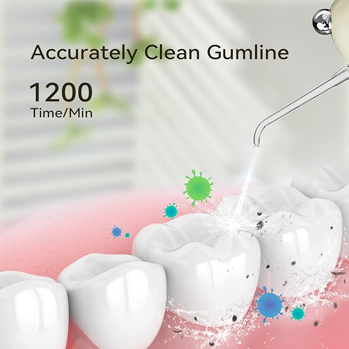 Vattenflossers Trådlösa för tänder - OTE Portable Water Flosser - Mini Power Dental Flossers Rechargeable för resor och hem, 3 lägen &amp; IPX7 vattentät, oral bevattnare för tänder, tandkött, tandställning vård