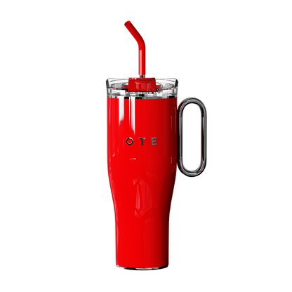 OTE1.2 L (42 oz) KaffeMugg till Go, Dubbelgjord stål Vakuum isolerad mugg med handtag och halm, BPA Gratis, Portabel bil Mug Tumbler, termisk mugg, kaffe kopp för varma och kalla drycker